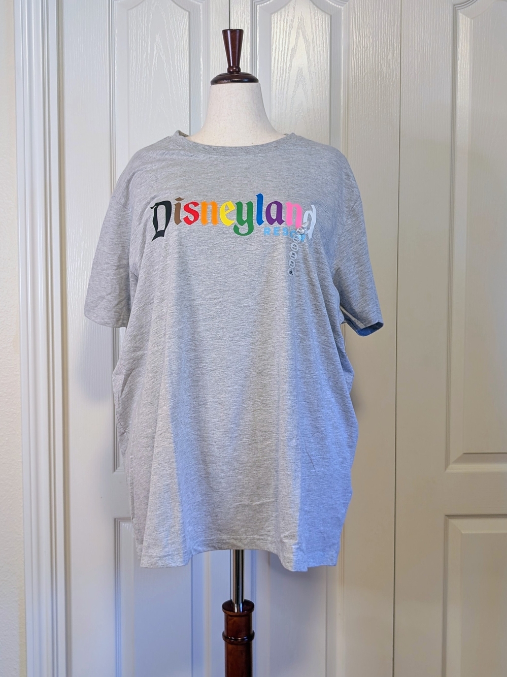 Disneyland Resort Retro T-shirt Rainbow Logo | Grey | NWT | XXL